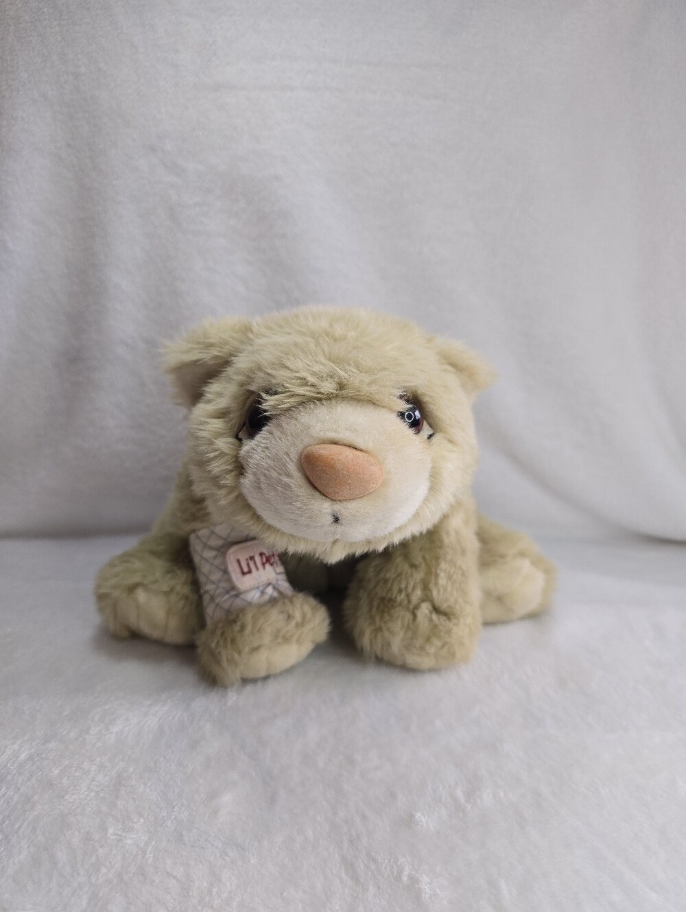 Li'l Pet Hospital Tan Dropsie Bear Cub Plush Stuffed Animal With Bandage Vintage